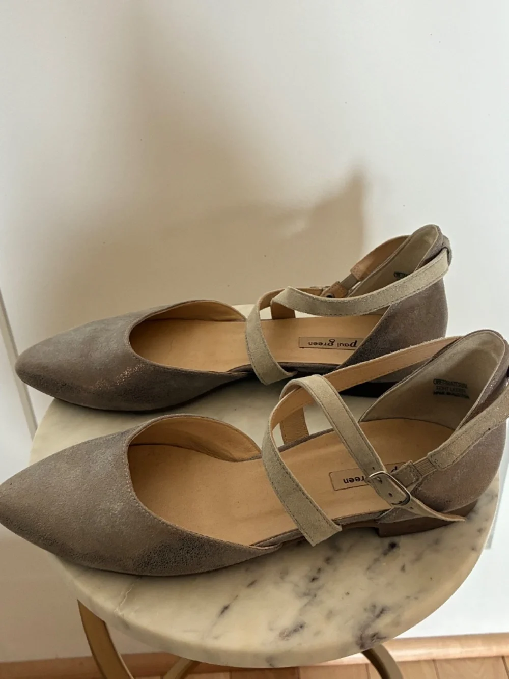 Paul Green metallic silver Margot flats